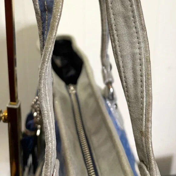 Coach Poppy Collection Blue Denim Patchwork with Silver Detail Tote Purse - Picture 8 of 16